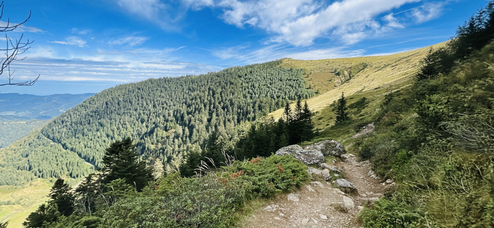 Vue sur la vallée vers le lac d'Ayes