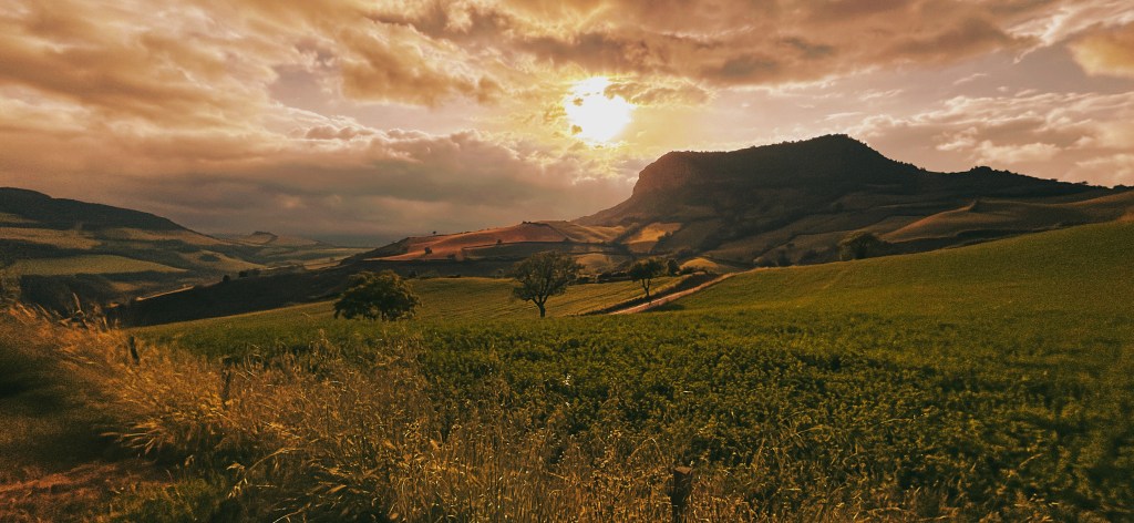 Couché de soleil sur les hauteurs des gorges du Tarn